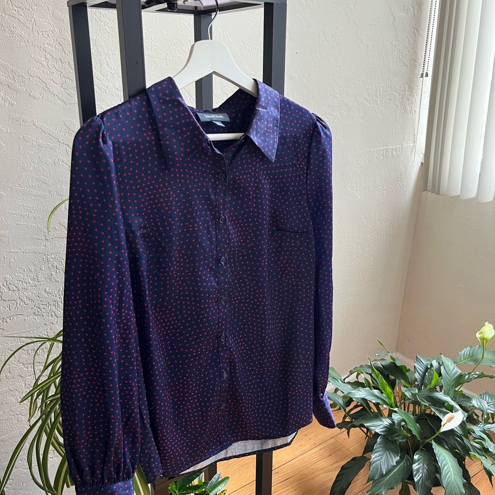 Modcloth Heart Button Down Blouse - image 4